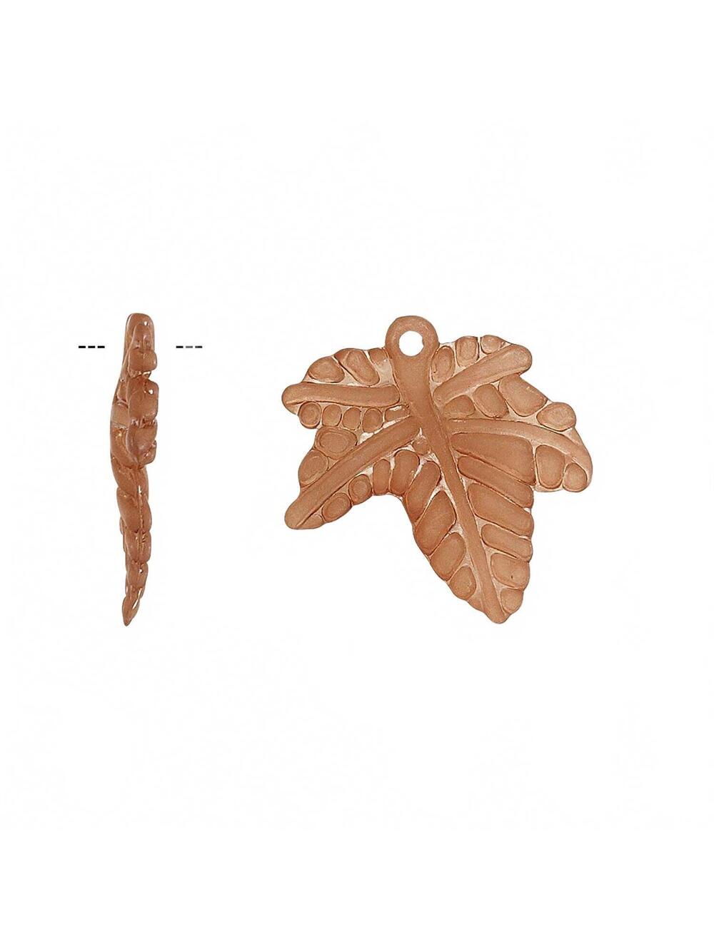 10 Light Brown Frosted Acrylic Textured Leaf Charms Small Pendants 20x20mm